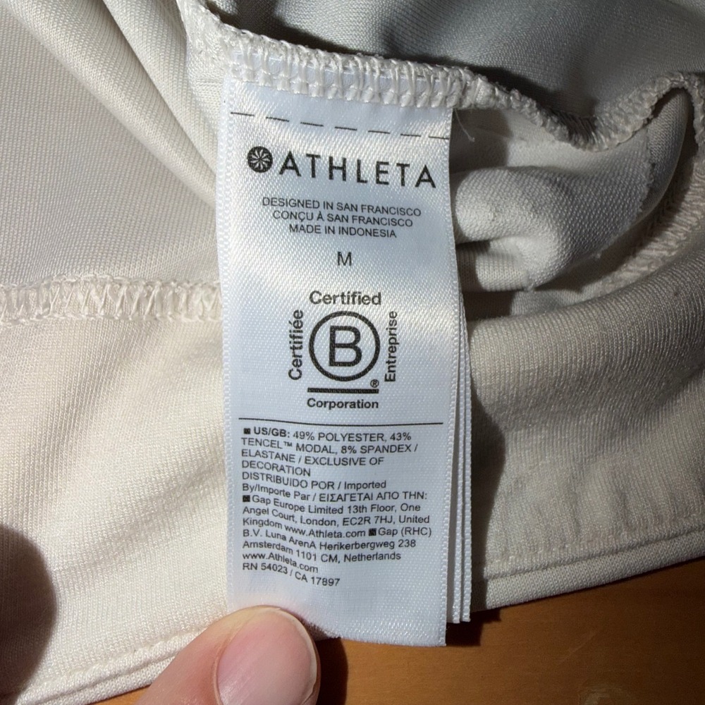 Athleta Seasoft Crewneck Sweatshirt Bone Medium Tencel Modal Soft - Picture 9 of 9